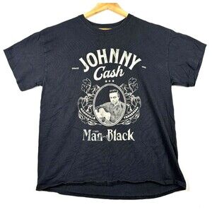 Johnny Cash Tee‎ Shirt Black Nashville Tennessee Sz Men's M Country Singer Retro